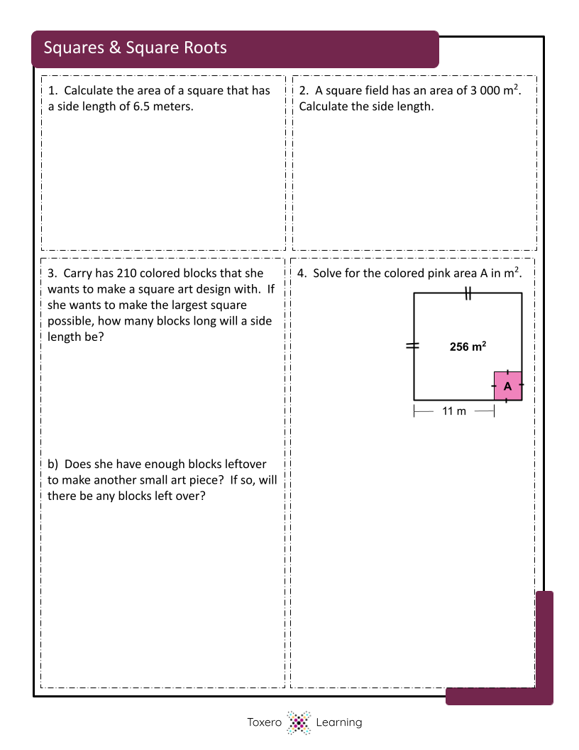 Squares & Square Roots - Toxero Learning